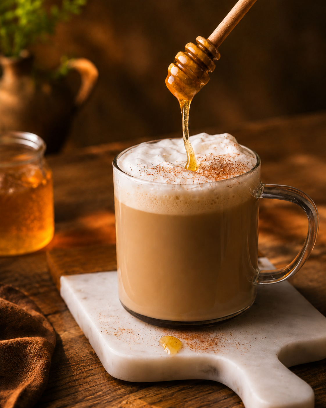 Honey Latte served at 17 Beans Cafe